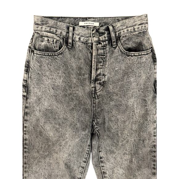 Pacsun Women’s Jeans Size 24 High Rise Straight Acid Wash Gray Denim 100% Cotton - Picture 4 of 8